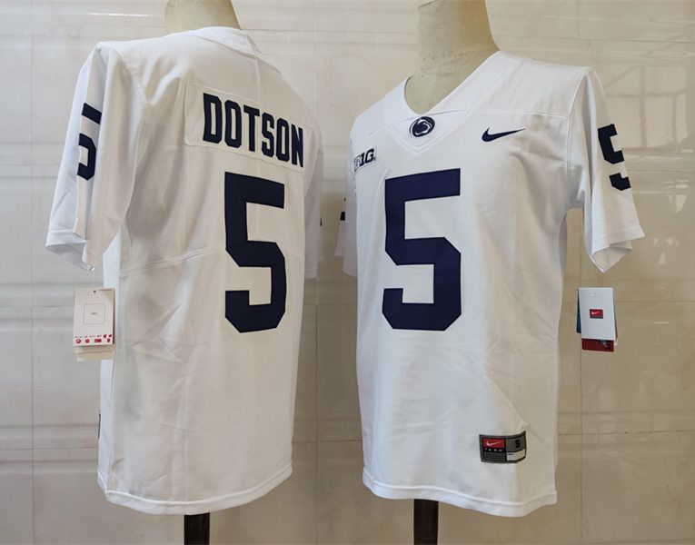 Men Penn State Natty Lions #5 Dotson White Nike 2025 NCAA Jersey->ncaa teams->NCAA Jersey